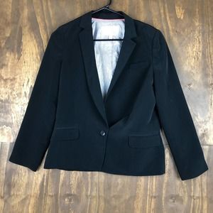 Banana Republic Womens Jacket Black Blazer Workwear Normcore Velvet 4